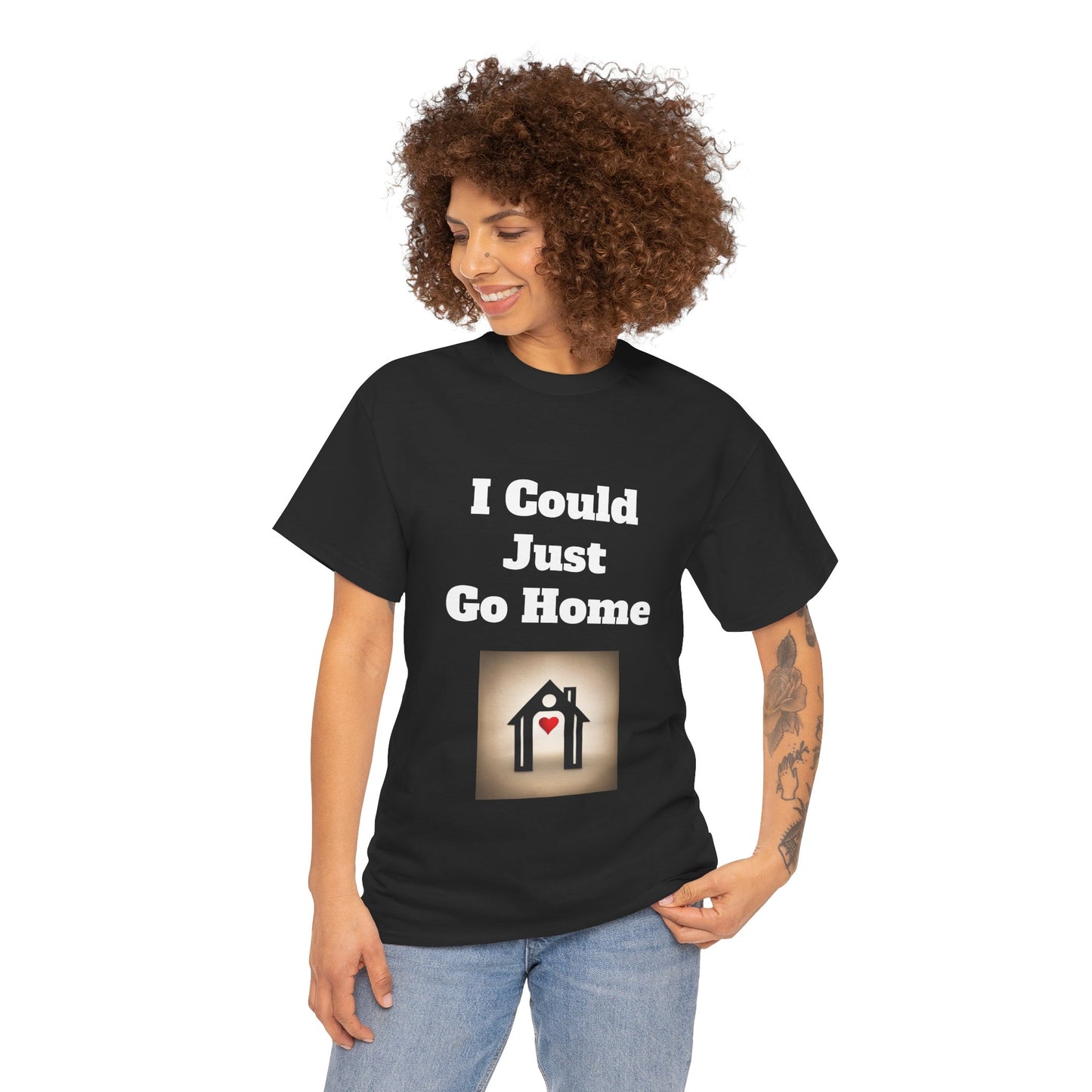 I Could Just Go Home Tee (Black)